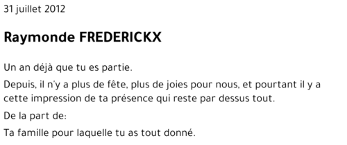 Raymonde FREDERICXK