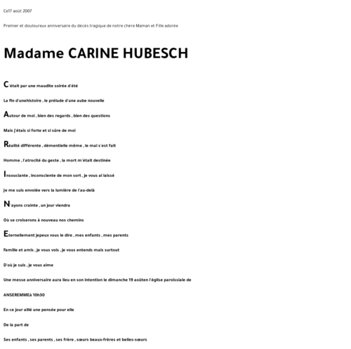 CARINE HUBESCH