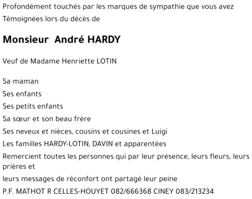 ANDRE HARDY