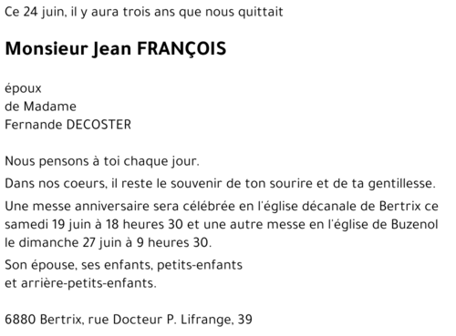 Jean FRANçOIS