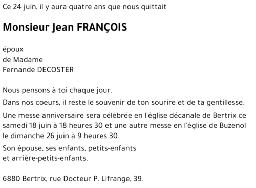 Jean FRANçOIS
