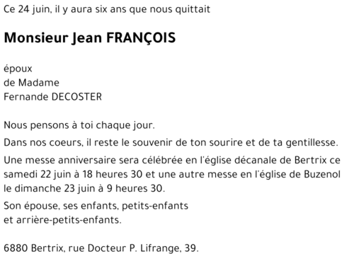 Jean FRANçOIS