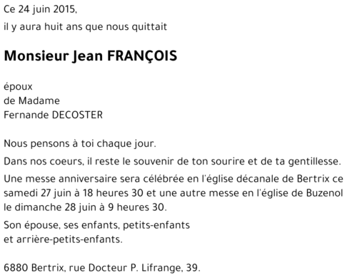Jean FRANçOIS