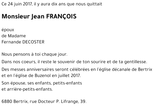 Jean FRANçOIS