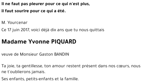 Yvonne PIQUARD