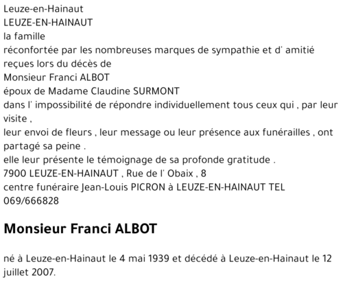 Franci ALBOT