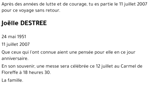 Joëlle DESTREE