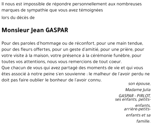 Jean GASPAR
