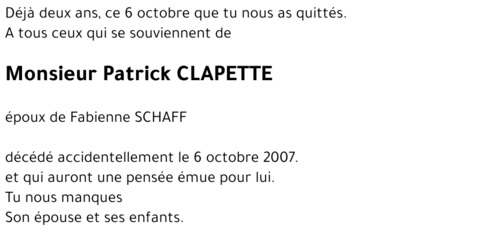 Patrick CLAPETTE
