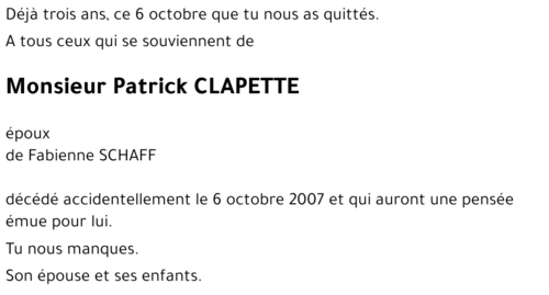 Patrick CLAPETTE