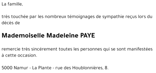 Madeleine PAYE