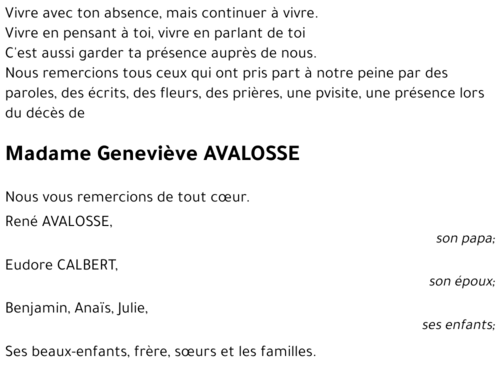 Geneviève AVALOSSE