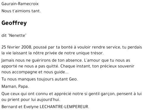 Geoffrey LECHANTRE