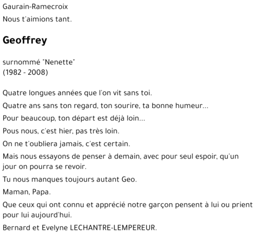 Geoffrey LECHANTRE