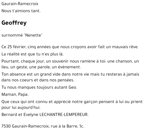 Geoffrey LECHANTRE