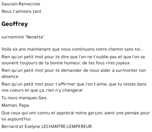 Geoffrey LECHANTRE