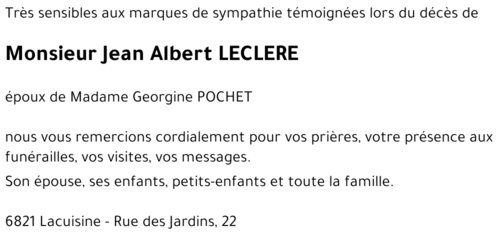 Jean Albert LECLERE