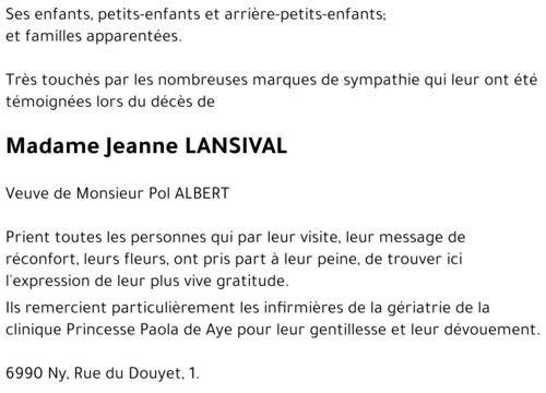 Jeanne LANSIVAL