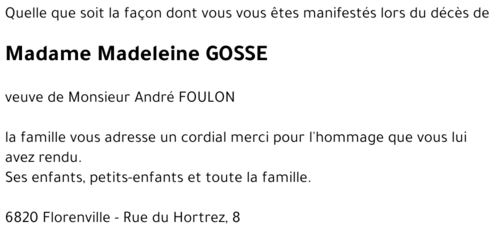 Madeleine GOSSE