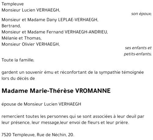 Marie-Thérèse VROMANNE