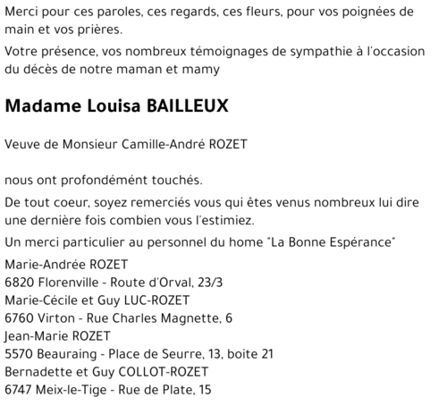 Louisa BAILLEUX