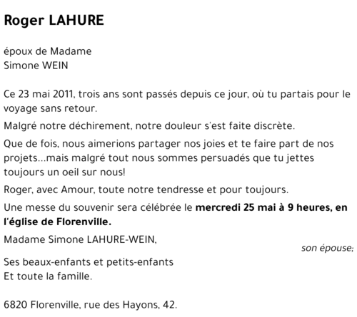 Roger LAHURE
