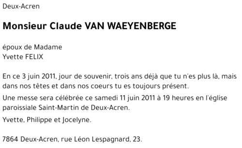 Claude VAN WAEYENBERGE