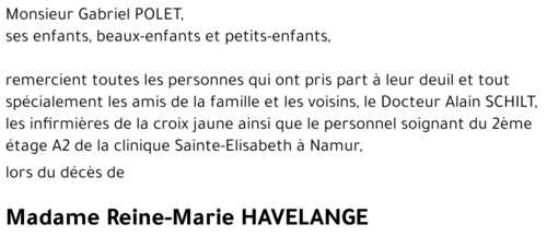 Reine-Marie HAVELANGE