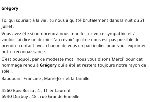 Grégory VINCENT