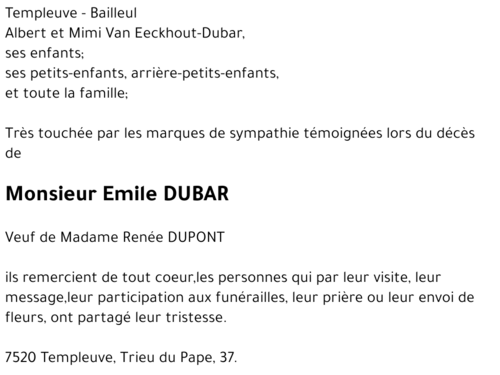 Emile DUBAR