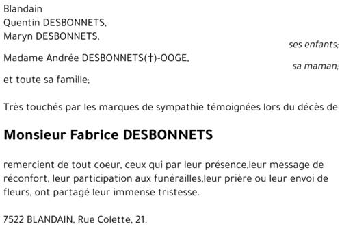 Fabrice DESBONNETS