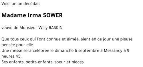 Irma SOWER