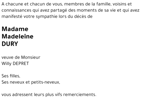 Madeleine DURY