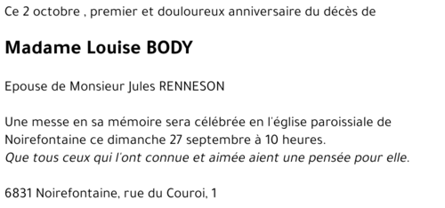 Louise BODY