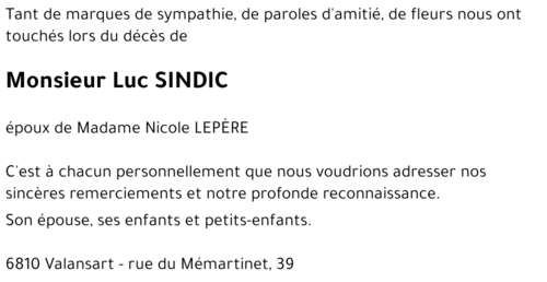 Luc SINDIC
