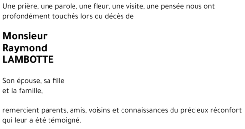 Raymond LAMBOTTE