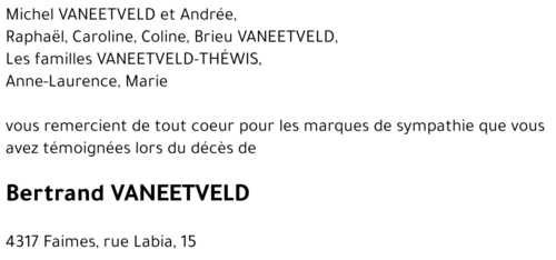 Bertrand VANEETVELD