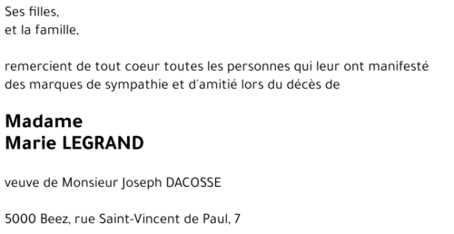 Marie LEGRAND