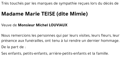Marie TEISE (dite Mimie)