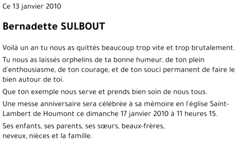 Bernadette SULBOUT
