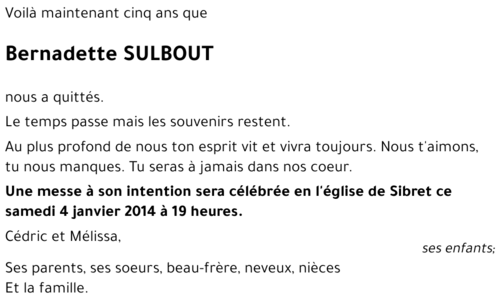 Bernadette SULBOUT