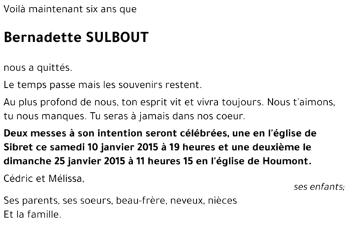 Bernadette SULBOUT