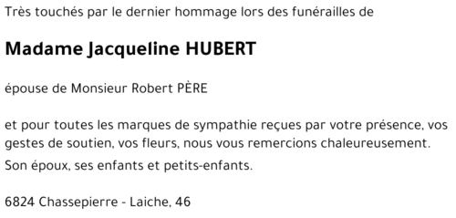 Jacqueline HUBERT