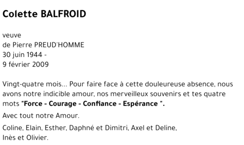 Colette BALFROID