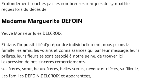 Marguerite DEFOIN