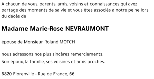 Marie-Rose NEVRAUMONT