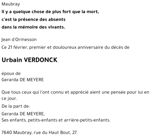 Urbain VERDONCK