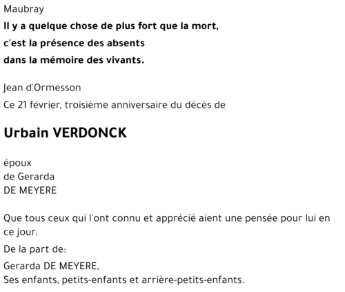 Urbain VERDONCK