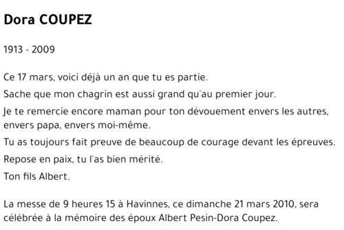 Dora COUPEZ