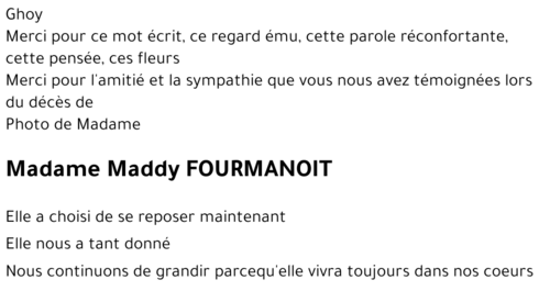 Maddy FOURMANOIT